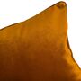 Rust Orange Velvet Cushion With Piping, thumbnail 3 of 4
