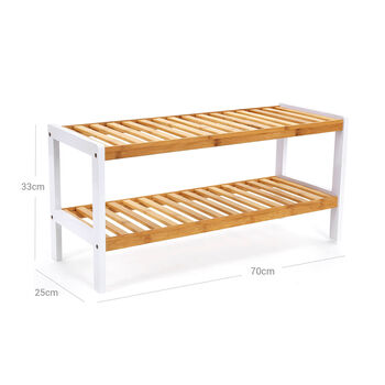 Two Tier Bamboo Shoe Rack, 4 of 5
