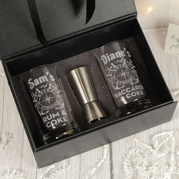 Personalised Pair Of Rum Highball Mixer Glasses, 3 of 3