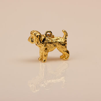 Cockapoo Sterling Silver Gold Plated Charm, 3 of 9