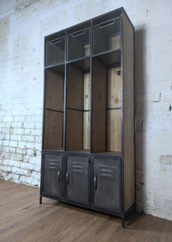 Brushed Steel And Wood Locker, 6 of 6