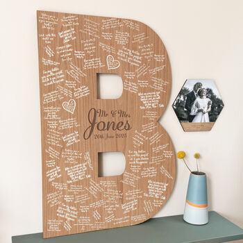 Personalised Wooden Letter Guest Book, 4 of 7