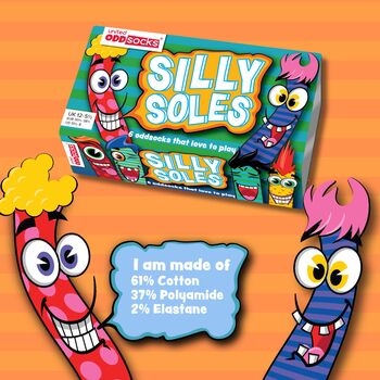 United Oddsocks Kids Silly Soles Gift Box Set, 4 of 4