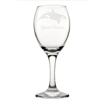 Personalised Orca Killer Whale Engraved Glass, 3 of 5