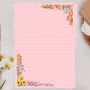 A5 Pink Letter Writing Paper With Garden Flower Border, thumbnail 1 of 4