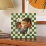 Heart Shaped Checkerboard Personalised Father's Day Photo Frame, thumbnail 1 of 4