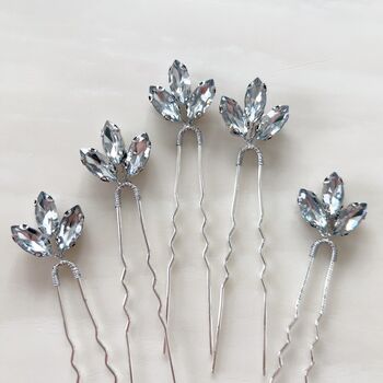 Pale Blue Crystal Hair Pins, 4 of 4