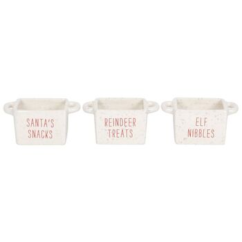 Set Of Three Ceramic Christmas Snack Bowls, 2 of 3