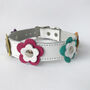 Leather Flower Dog Collar, thumbnail 6 of 9