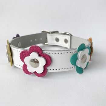Leather Flower Dog Collar, 6 of 9