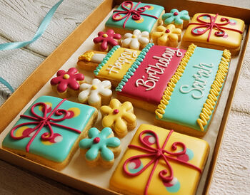 Personalised Hand Iced Birthday Cookie Letterbox Gift, 2 of 3