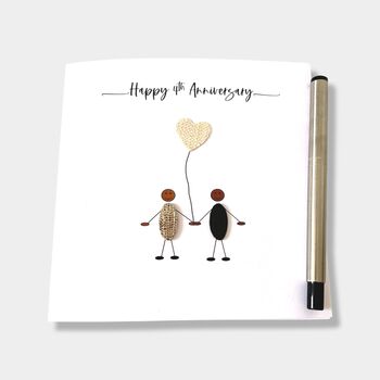 4th Anniversary Card Linen Wedding Anniversary, 5 of 6