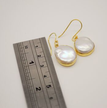 Gold Plated Sterling Silver Pearl Earrings, 3 of 8