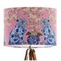 Chinoiserie Leopard Twins On Pink Lampshade, thumbnail 3 of 5