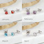 Sterling Silver Claw Set Birthstone Stud Earrings, thumbnail 3 of 7