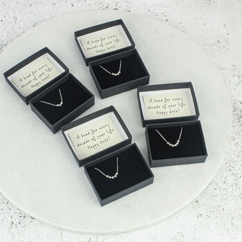 30th 40th 50th 60th Birthday Silver 925 Bead Per Decade Necklace, 7 of 12