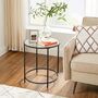 Round Side Table Small Coffee Table Tempered Glass, thumbnail 3 of 7