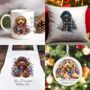 Personalised Cockapoo In Christmas Lights, thumbnail 1 of 12