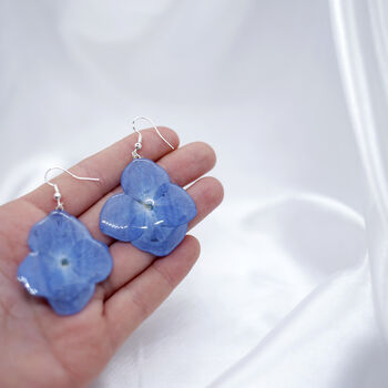 Blue Flower Sterling Silver Or Gold Earrings, 5 of 12
