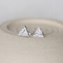 Sterling Silver Textured Triangle Studs, thumbnail 3 of 9