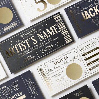 Concert Ticket Gift Voucher Custom Personalised, 9 of 9