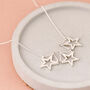 Triple Star Necklace. Handmade In Sterling Silver, thumbnail 3 of 5