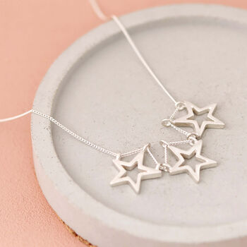 Triple Star Necklace. Handmade In Sterling Silver, 3 of 5
