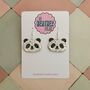 Panda Glitter Statement Earrings / Panda Lover Gift / Zoo Lover Gift / Birthday Gift For Her, thumbnail 1 of 5