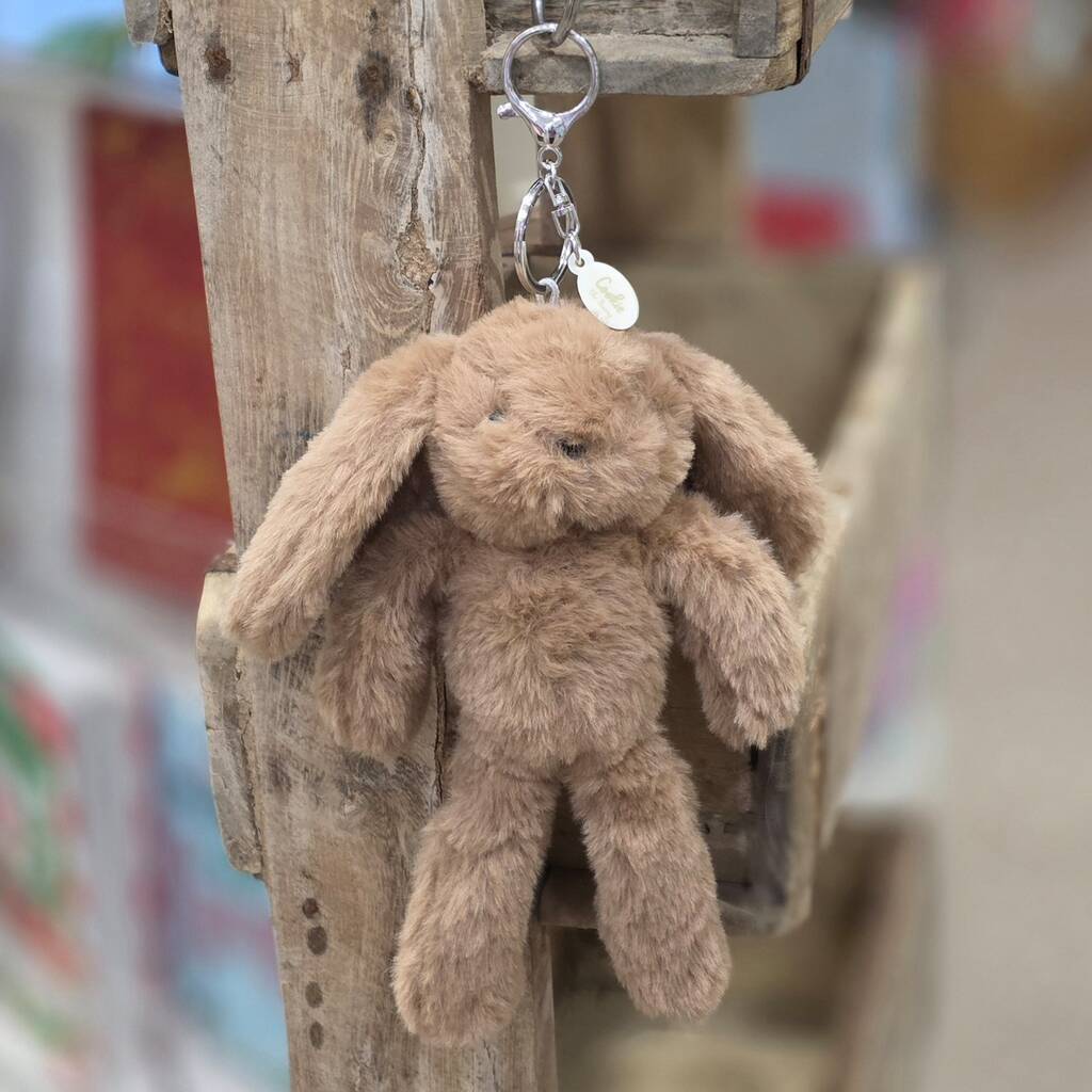 Cookie The Plush Dark Brown Bunny Keyring, 1 of 2