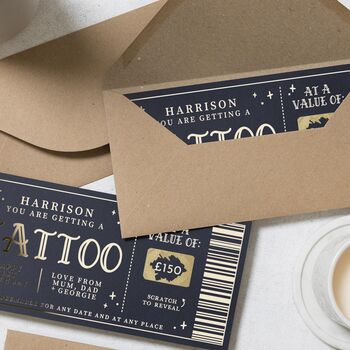 Personalised Tattoo Gift Voucher Scratch To Reveal 21st, 6 of 9