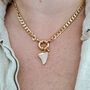 Gold Chain Pave Charm Necklace, thumbnail 3 of 5