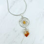 Silver Dream Catcher Necklace With Natural Citrine Crystals, thumbnail 1 of 4