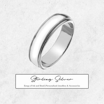 Personalised Slim Spinner Ring In Sterling Silver, 11 of 12