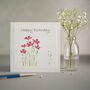 Carnations Forget Me Nots 'Happy Birthday' Card, thumbnail 1 of 1