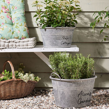 Personalised Galvanised Tub Planter, 2 of 8