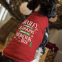 Personalised Barking Around The Christmas Tree Pet Dog Red T Shirt, thumbnail 2 of 2