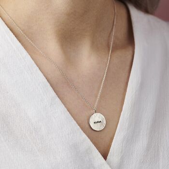 Personalised Hammered Disc Name Necklace, 4 of 7