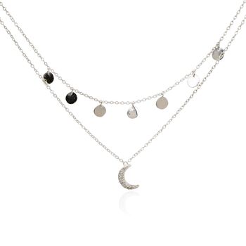 Star Gaze Double Layer Necklace Silver, 3 of 4
