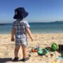 Dotty Fish Navy Soft Leather Baby Sandals With Barefoot Soles, thumbnail 2 of 7