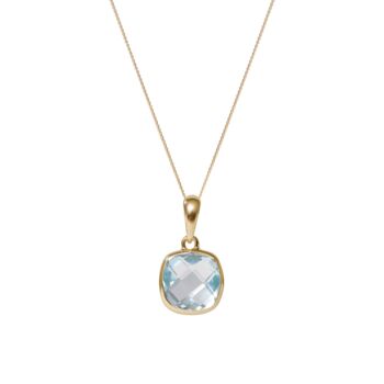 Yellow Gold Cushion Briolette Cut Topaz Necklace, 2 of 4