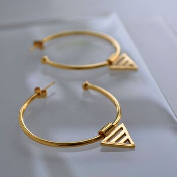 Large Geometric Hoop Earrings, 2 of 5