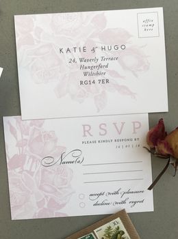Etched Rose Wedding Invitation Set, 2 of 5