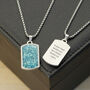 Personalised Men's Blue Turquoise Dog Tag Necklace, thumbnail 1 of 8