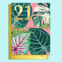 21st Birthday Houseplants Card With Gold Type Detail, thumbnail 1 of 3