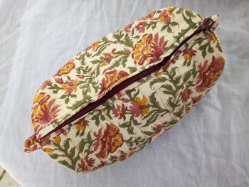 Quilted Block Print Make Up Bag, Handmade, 8 of 8