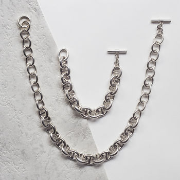 Chunky Sterling Silver Chain Necklace, 2 of 3