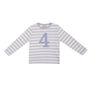 Parma Violet + White Breton Striped Number/Age T Shirt, thumbnail 5 of 6