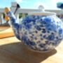Two Cup Teapot In Ditsy Blue Rose Design, thumbnail 1 of 7