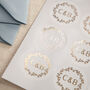 Initials And Wreath Foiled Wedding Stickers, thumbnail 2 of 3