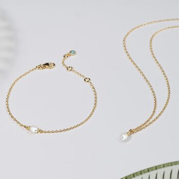 Freshwater Pearl And 18ct Gold Vermeil Necklace, 4 of 5